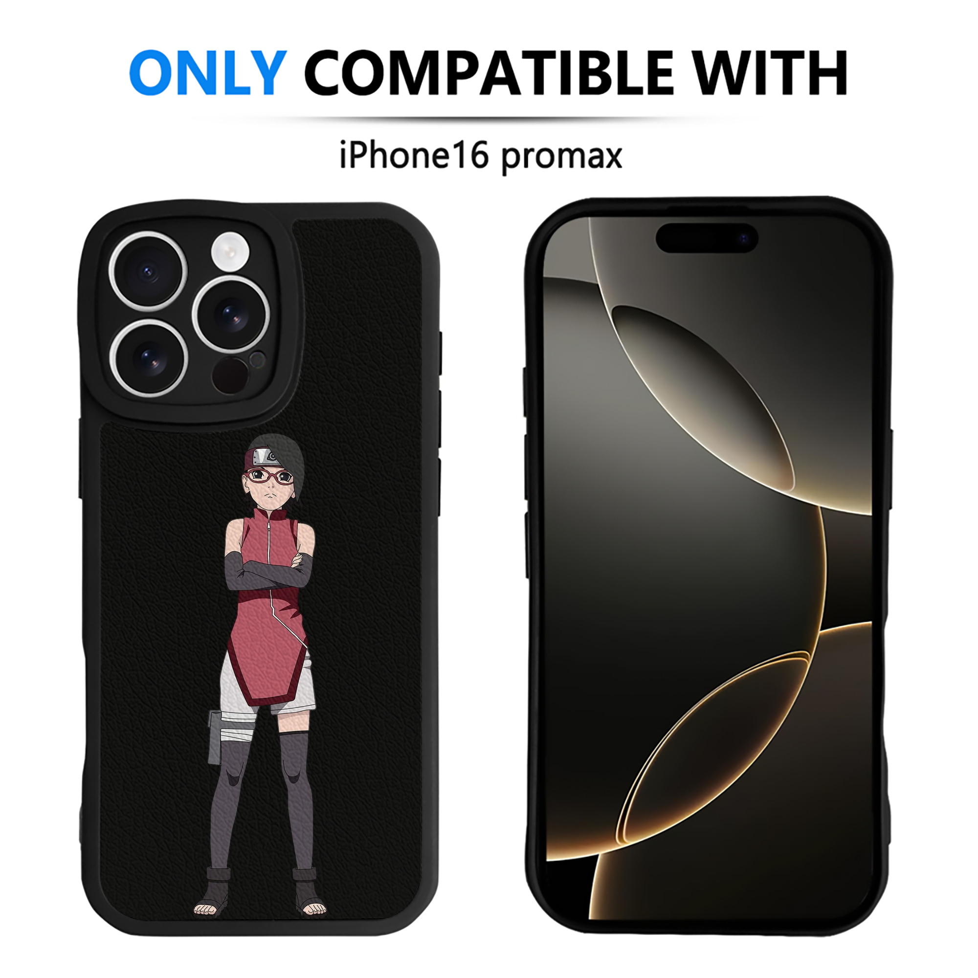 （画像用） NARUTO -ナルト- うちは サラダ Uchiha Sarada 【iPhone 16シリーズ対応】シリコンスマホケース（レザー調） 材質：シリコン